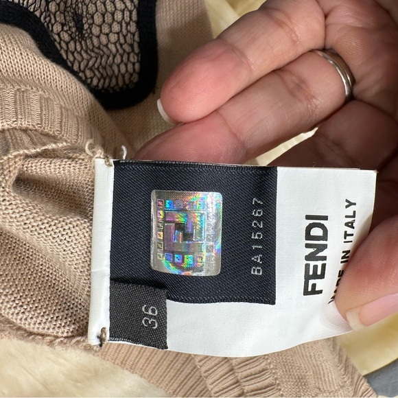Vtg FENDI Tank Dress Mesh Overlay (D10) - Picture 6 of 7